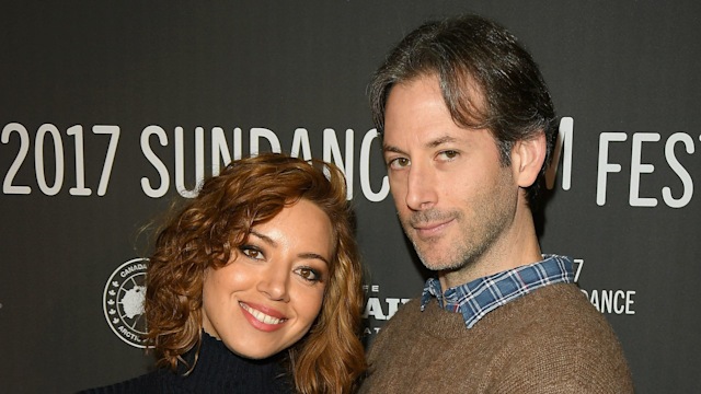 Actress Aubrey Plaza and director Jeff Baena attend The Little Hours premiere 