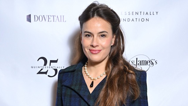 Sophie Winkleman wearing tartan coat