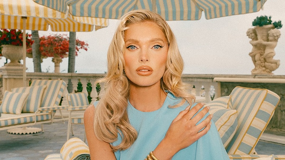 Elsa Hosk is says it's officially a 'Seafoam Summer' in plunging sheer gown