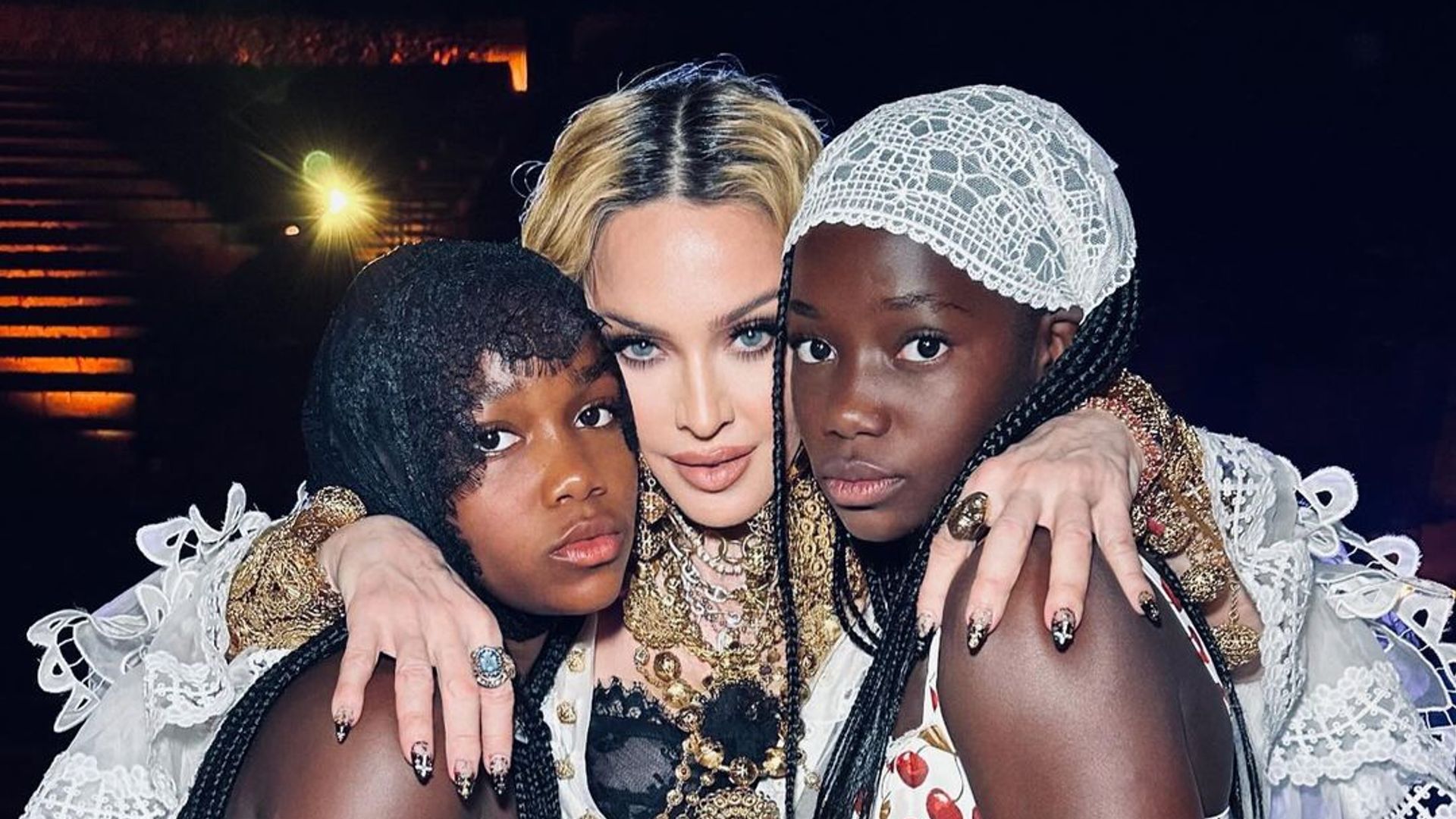 Madonna's twins Stella and Estere steal the show in new intimate family photos from lavish 66th birthday bash