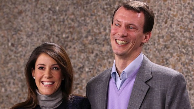 prince joachim and princess marie introducing baby to press 