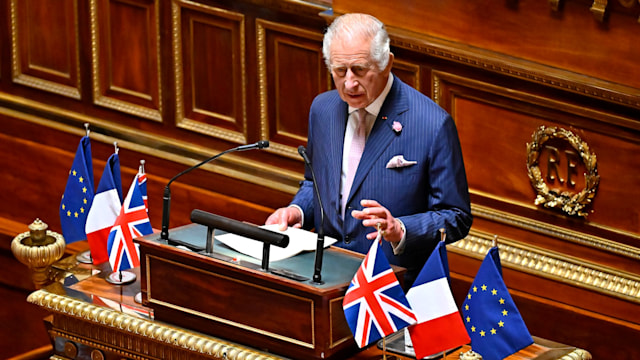 King Charles addresses Senators and members of the National Assembly at the French Senate