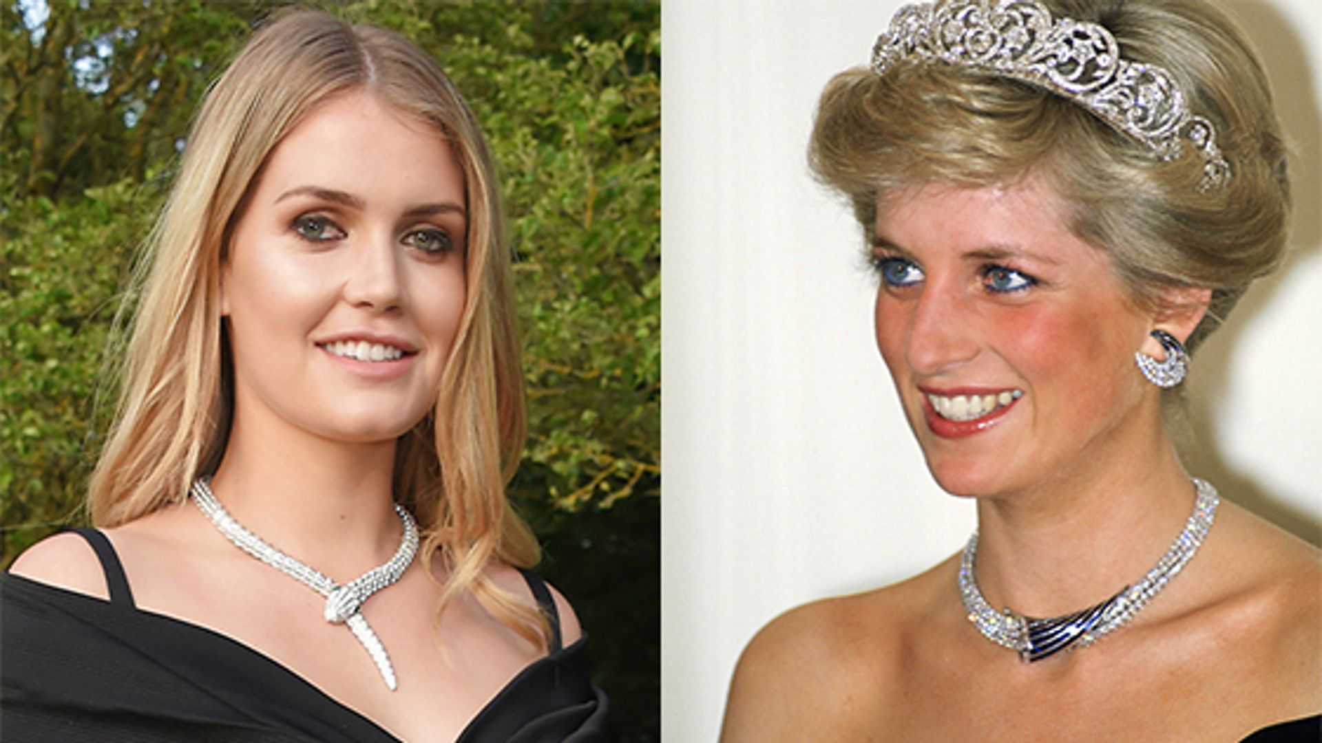 Lady Kitty Spencer and her auntie Princess Diana wearing chokers