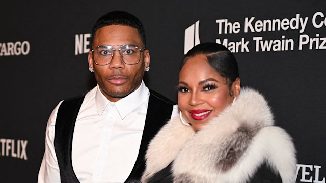 Nelly and Ashanti arrive for the 25th Annual Mark Twain Prize For American Humor at the John F. Kennedy Center for the Performing Arts in Washington, DC, on March 24, 2024