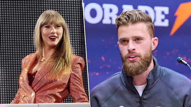 Split image of Taylor Swift and Harrison Butker