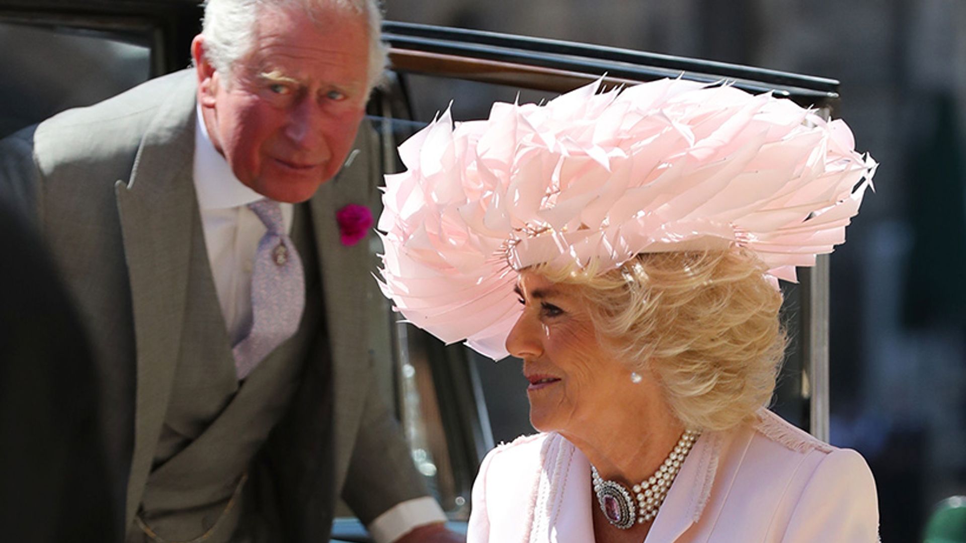 camilla parker bowles feather hat royal wedding