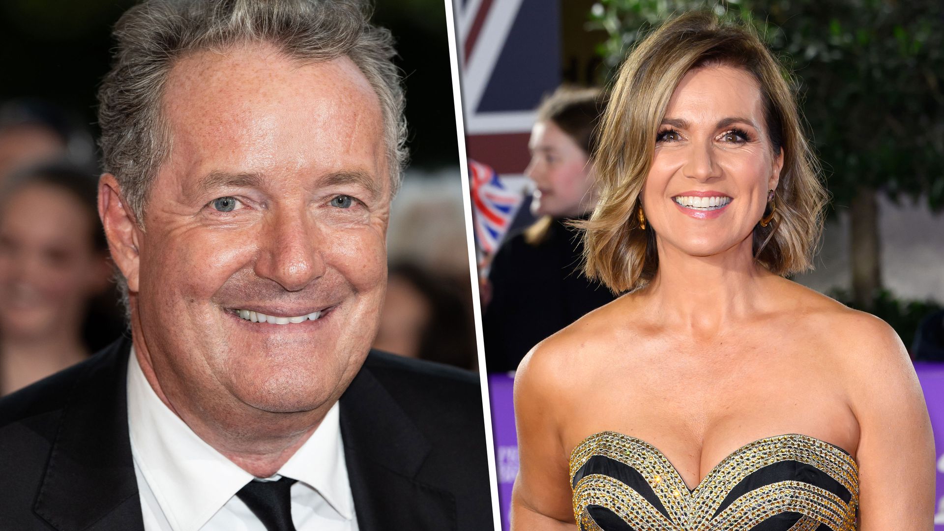 Piers Morgan is all smiles as he reunites with Susanna Reid at star-studded Christmas party