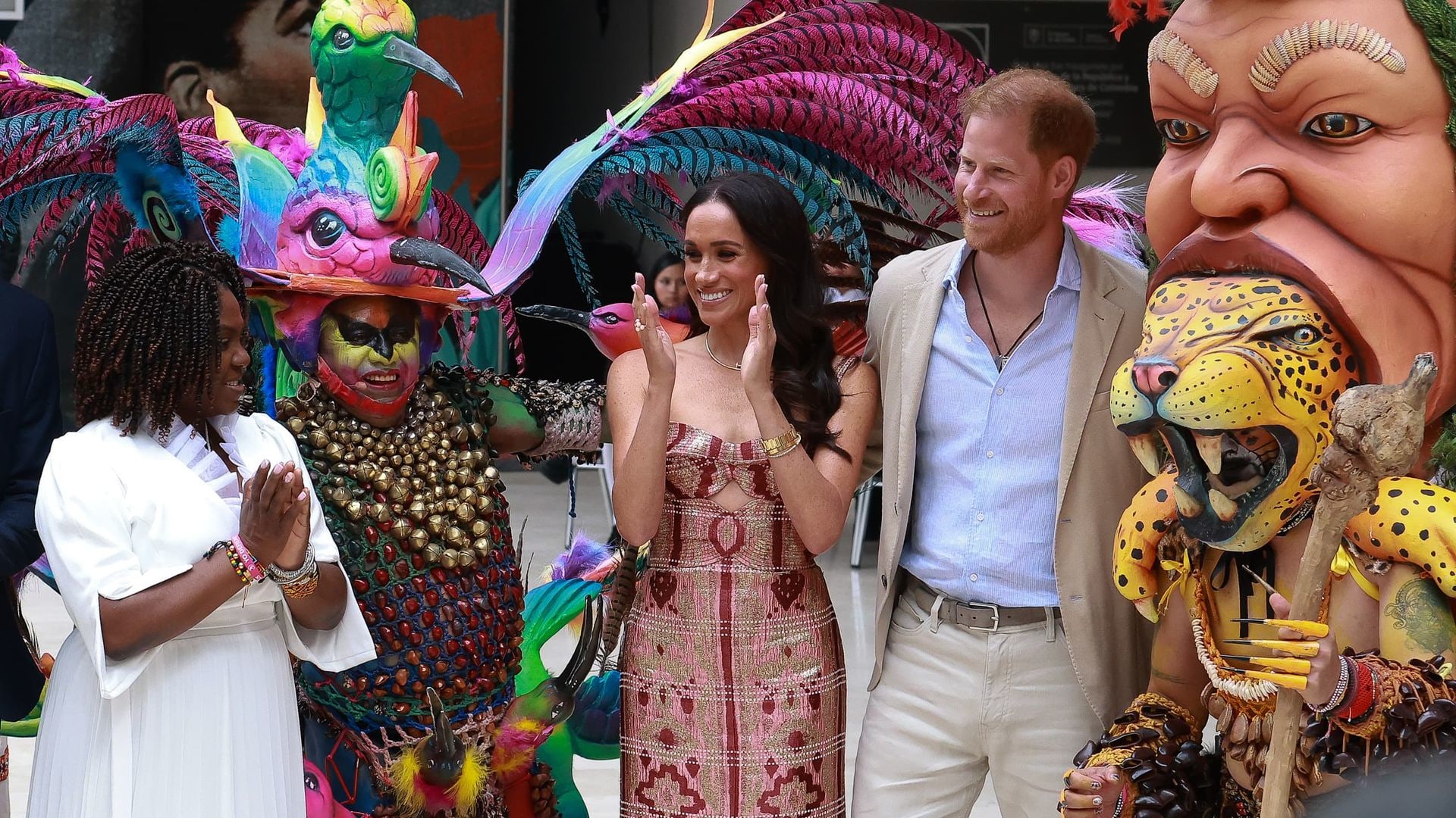 Prince Harry and Meghan Markle during their ongoing tour of Colombia