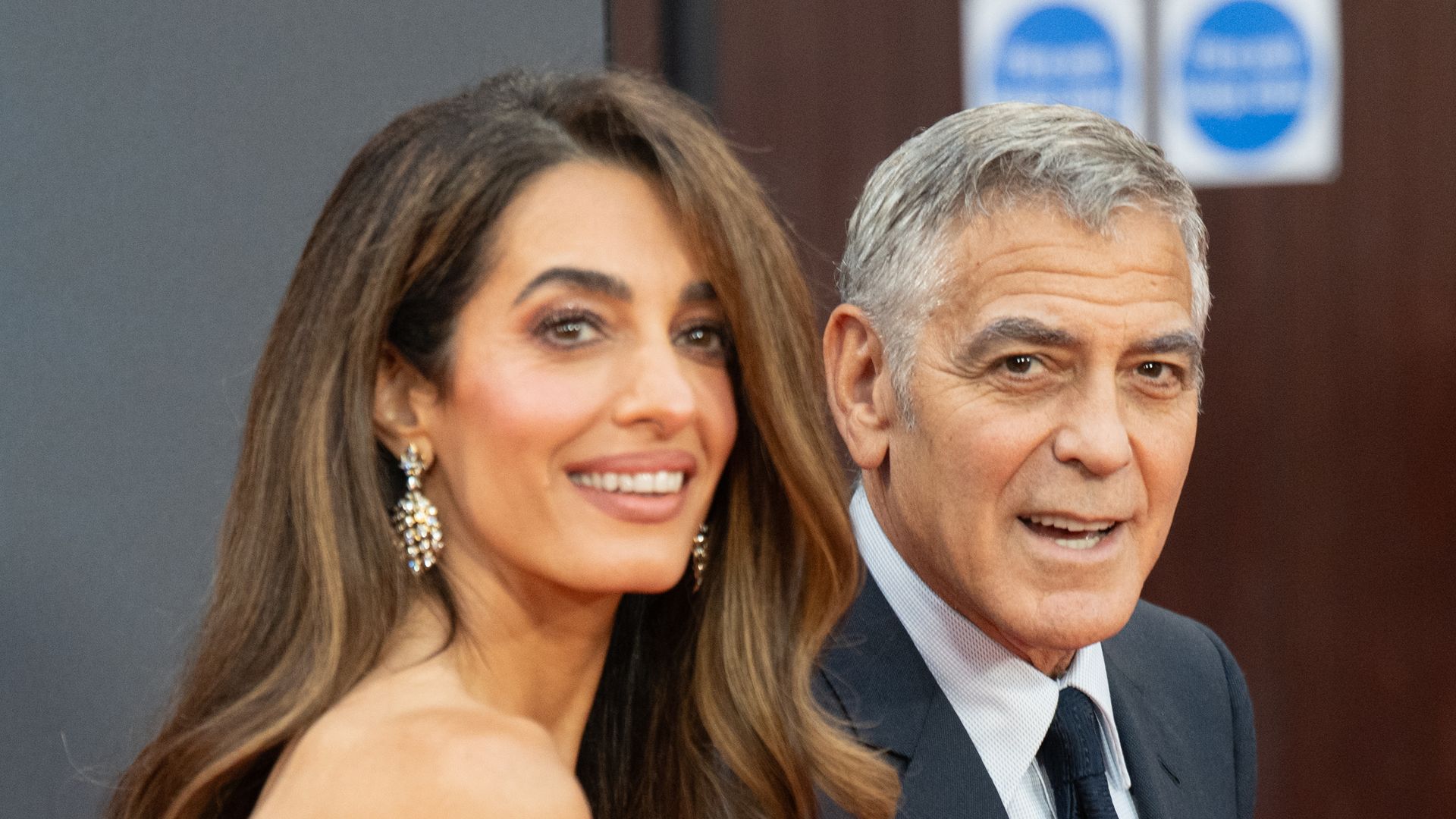 Amal Clooney and George Clooney attend the "Jay Kelly" Headline Gala at the 69th BFI London Film Festival at The Royal Festival Hall on October 10, 2025 in London, England