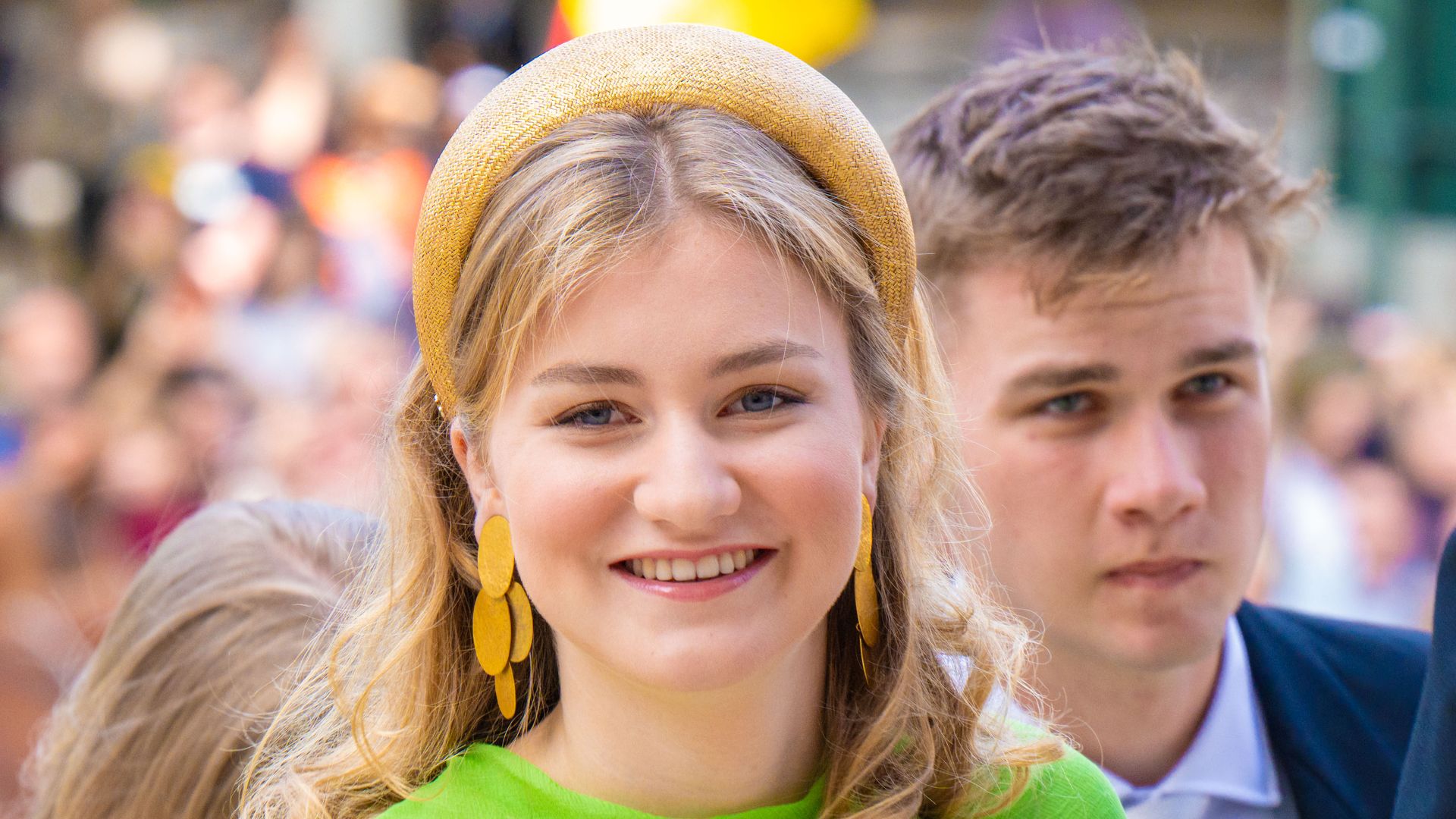 Princess Elisabeth wearing green dress at Te Deum