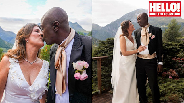 Princess Martha Louise of Norway and Durek Verrett pose on their wedding day