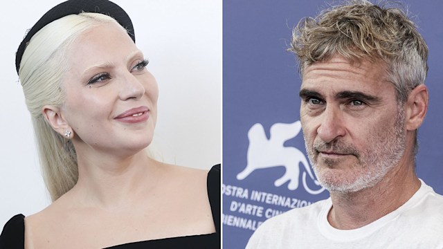 Split image of Lady Gaga and Joaquin Phoenix