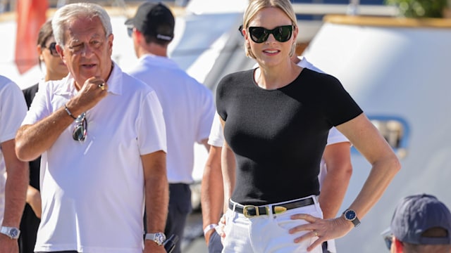 Princess Charlene of Monaco - The start of the 2nd 'Crossing : Calvi-Monaco' waterbike charity race. 5 teams of 4 runners set off from the port of Calvi to reach Monaco. 