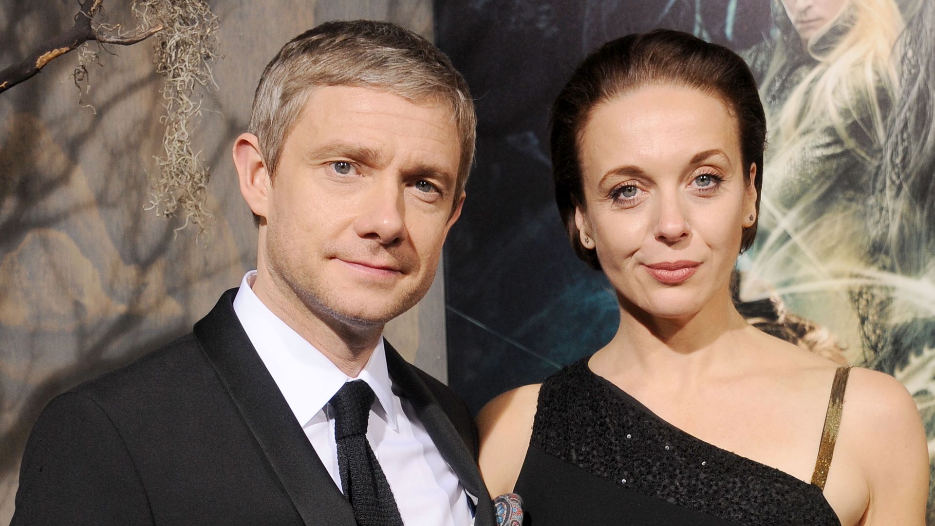 Martin Freeman and Amanda Abbington arrive at the Los Angeles premiere of "The Hobbit: The Desolation Of Smaug" on December 2, 2013