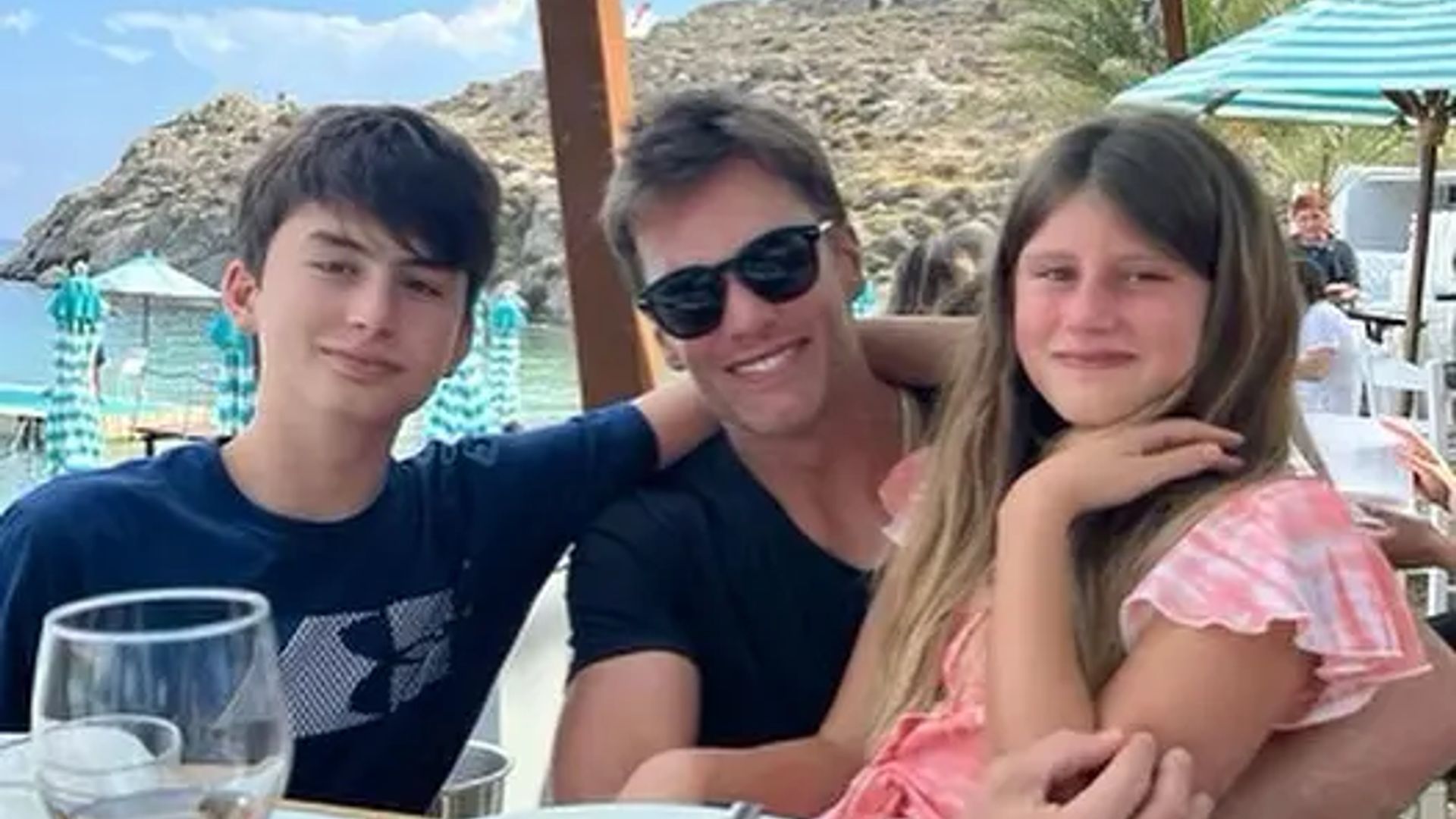 Tom Brady and his two kids he shares with Gisele