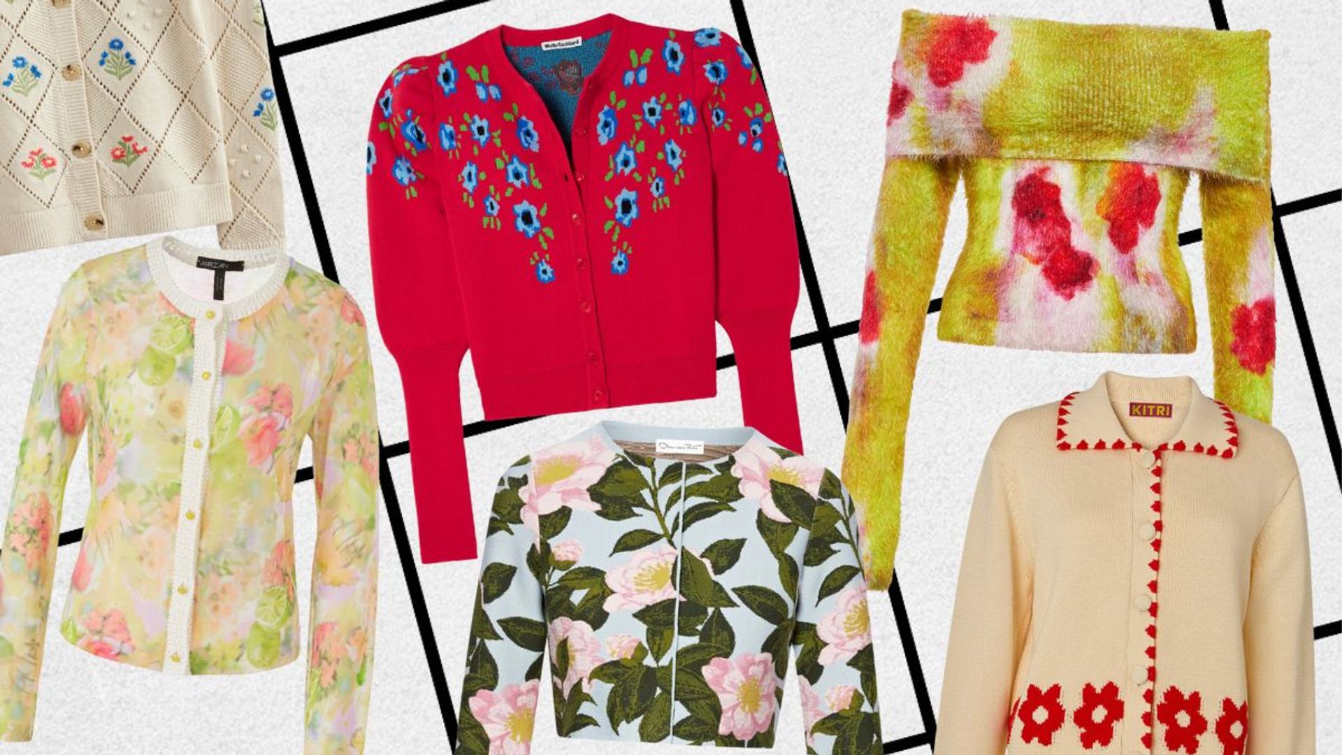 Assortment of floral cardigans 