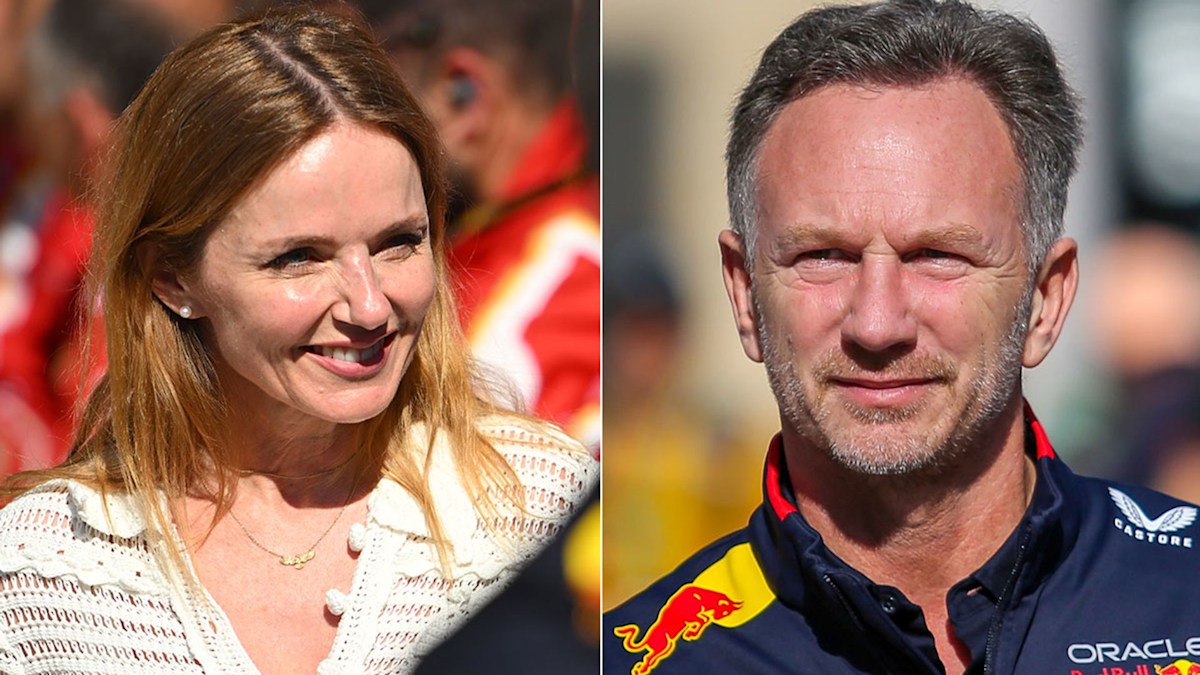 Geri Halliwell-Horner is all smiles as she supports husband Christian at US Grand Prix