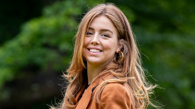 Princess Amalia of The Netherlands poses for the media during a photo shoot at Royal residence Huis ten Bosch Palace on June 7, 2024 in The Hague, Netherlands. (Photo by Patrick van Katwijk/Getty Images)