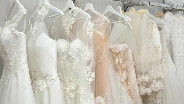 wedding dresses rail