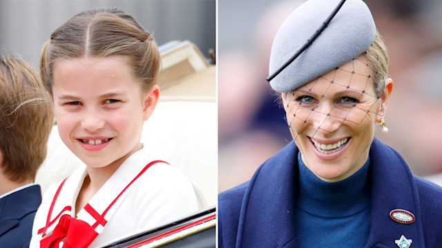 A split image of Zara Tindall and Princess Charlotte 