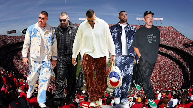 A gallery of Kansas City Chiefs player Travis Kelce's 10 best fashion moments of all time