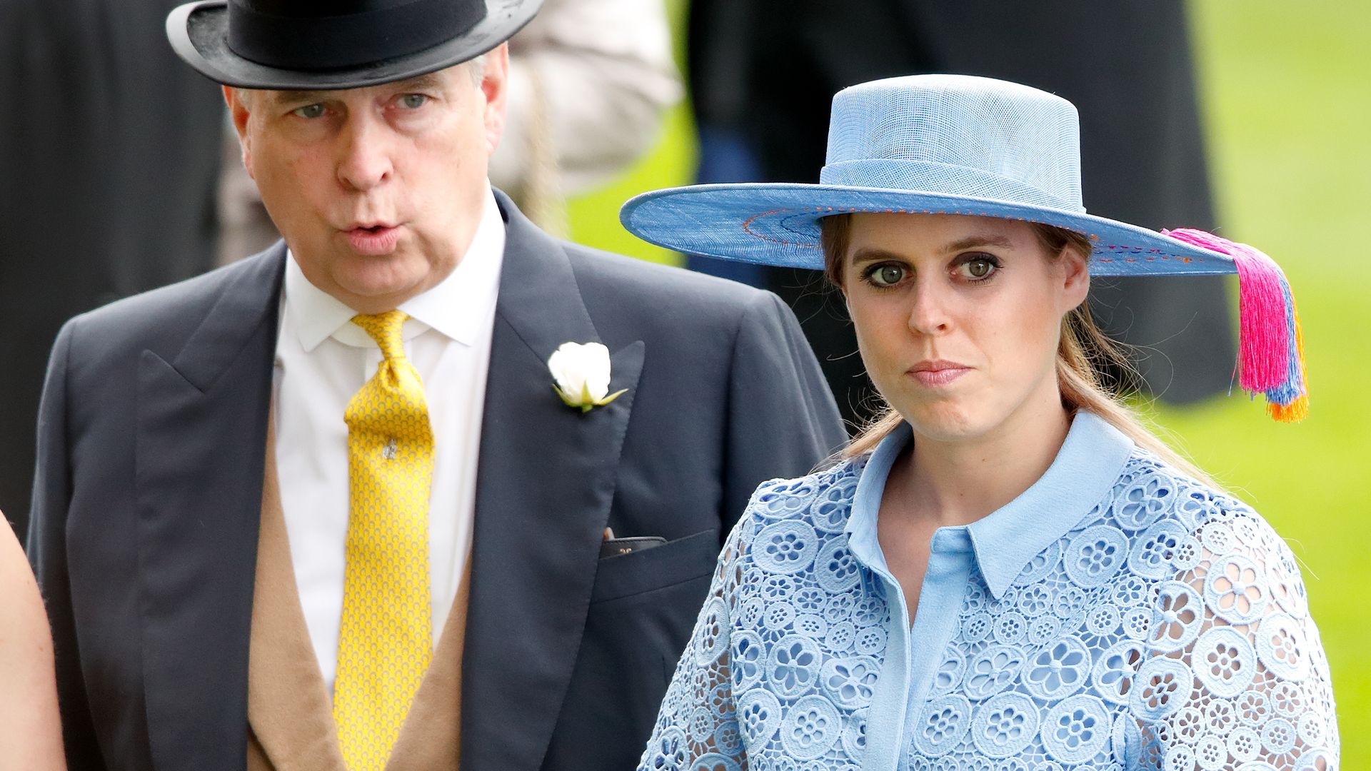 Andrew Mountbatten-Windsor standing with Princess Beatrice