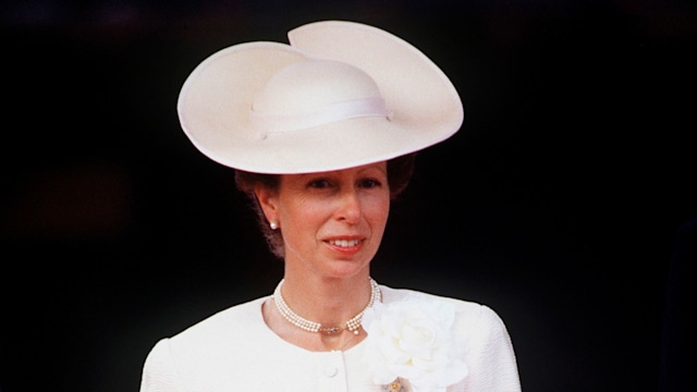 Princess Anne Watching The The Veterans Parade On Vj Day.  