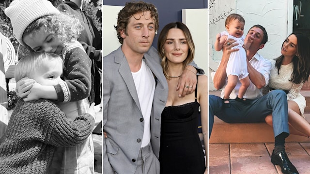 Jeremy Allen White with Addison and their two children