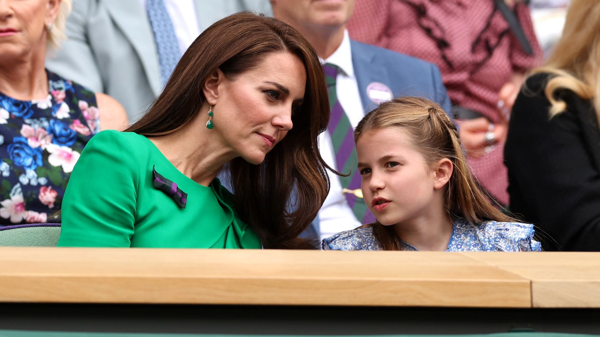 kate chatting to charlotte in royal box 