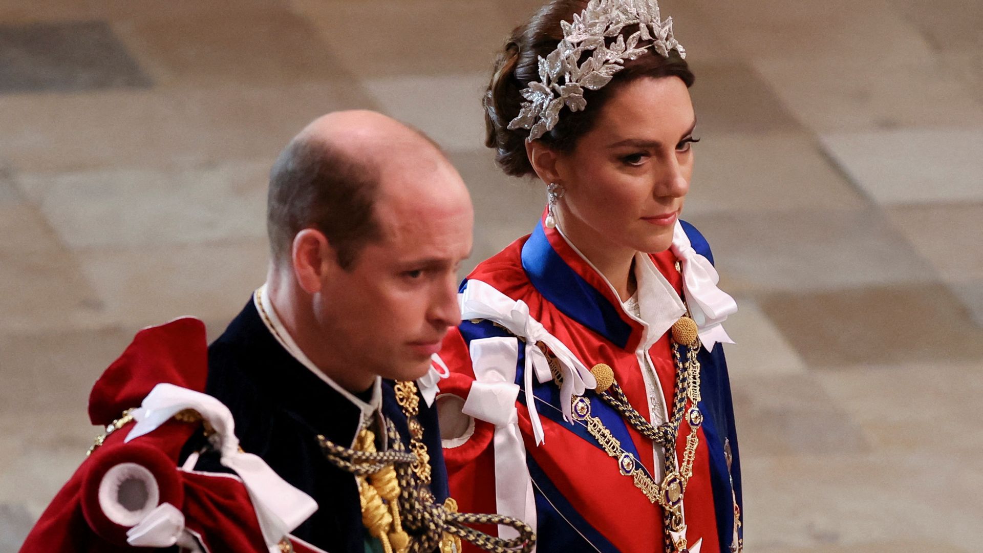 Princess Kate and Prince William in their robes