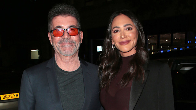 Simon Cowell and Lauren Silverman seen attending Griselda - VIP TV screening at The May Fair Hotel on January 10, 2024 in London, England.