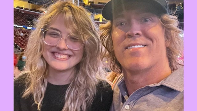 Larry Birkhead and Dannielynn smiling for a selfie at a concert