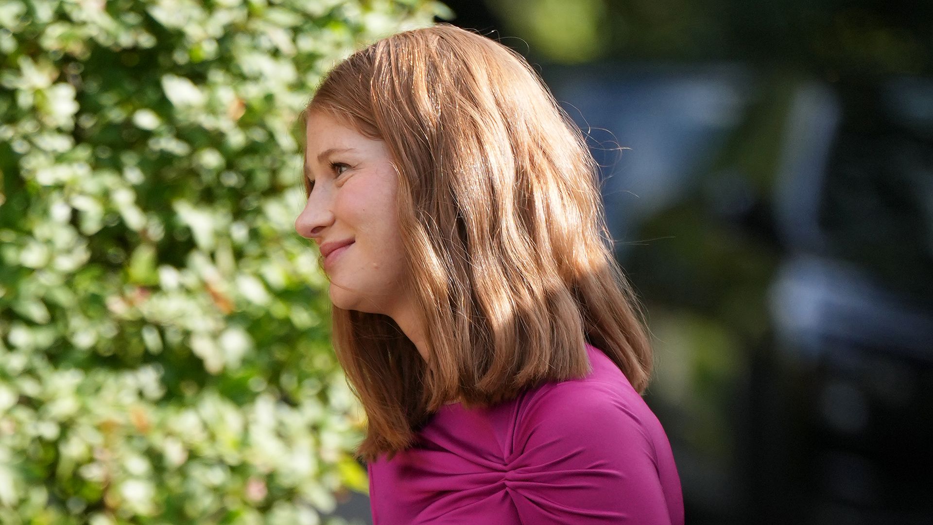Jennifer Gates attends the Wedding of Eve Jobs to Harry Charles at St Michael's and All Angels Church, Great Tew, Oxfordshire, UK, on the 26th July 2025.