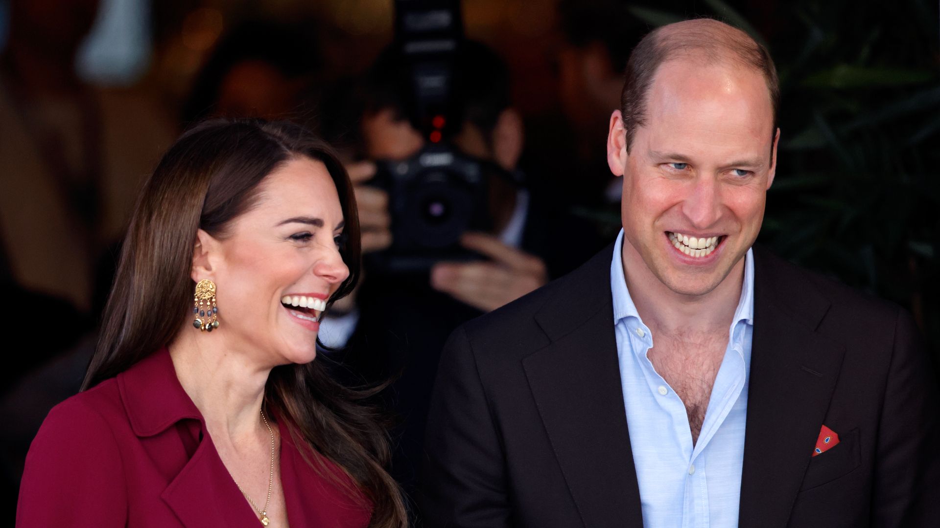 William and Kate laughing during a visit to Birmingham, April 2023