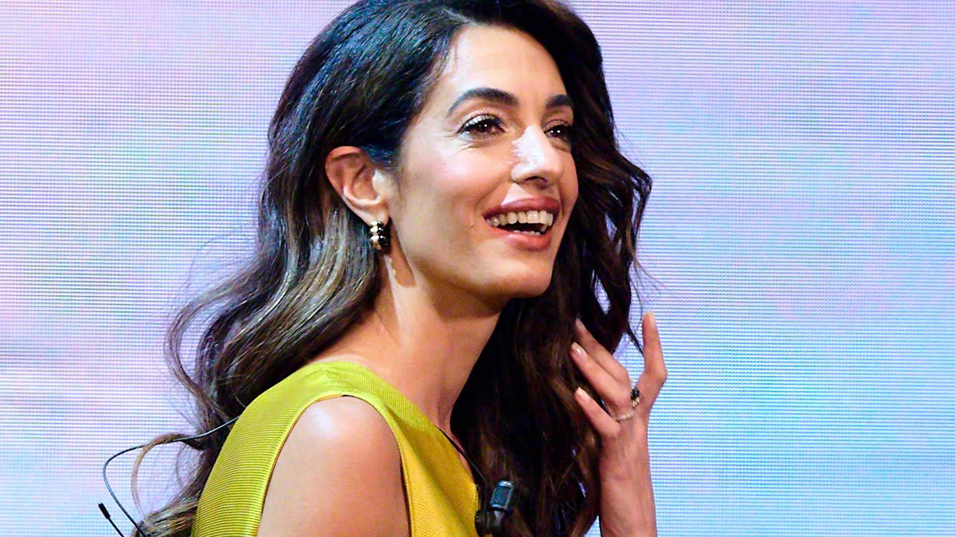 Amal Clooney attends the "We Choose the Earth" Mundial Conference at the EDP Gran VÃ­a Theater on June 22, 2023 in Madrid, Spain