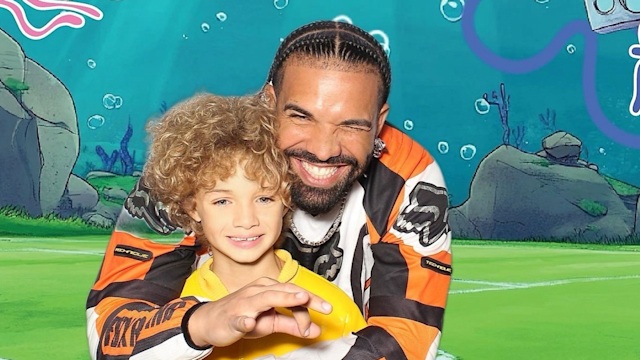 drake and his son adonis on his seventh birthday