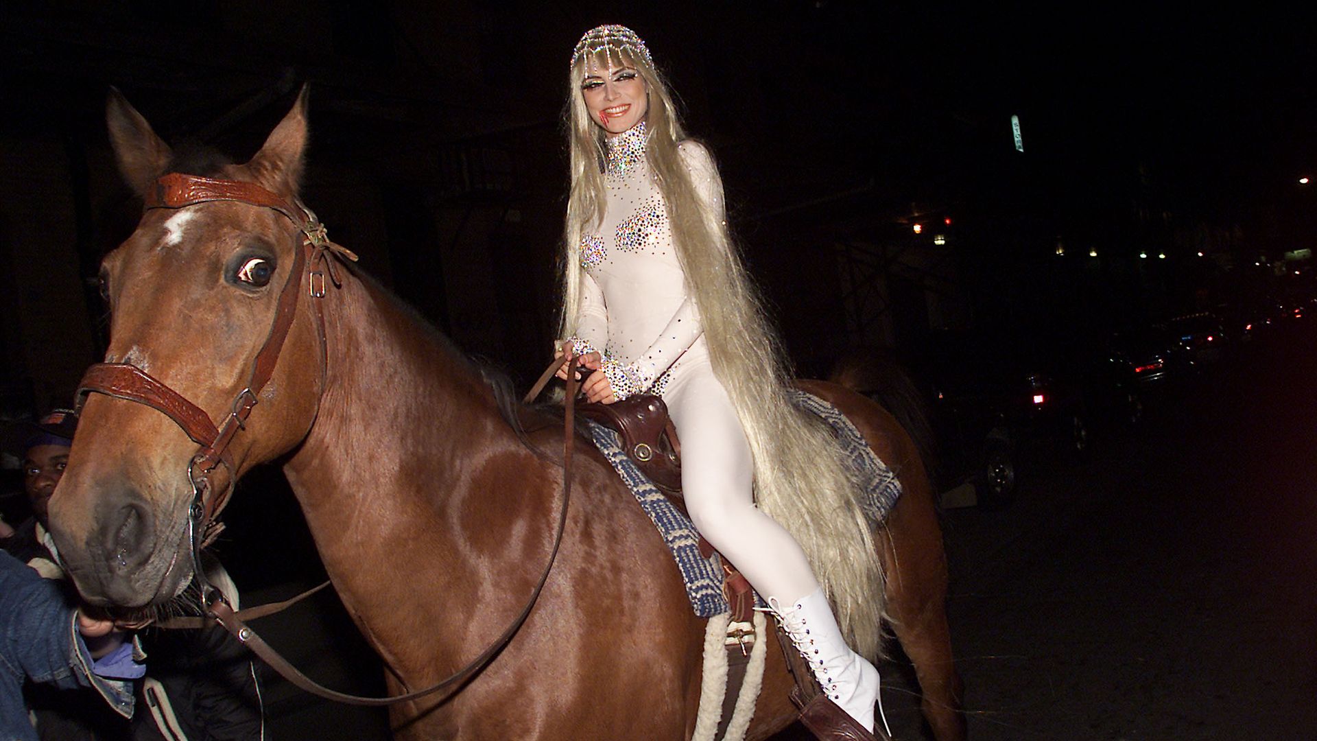 Heidi Klum arrives on horseback as Lady Godiva at her Annual Halloween Party 