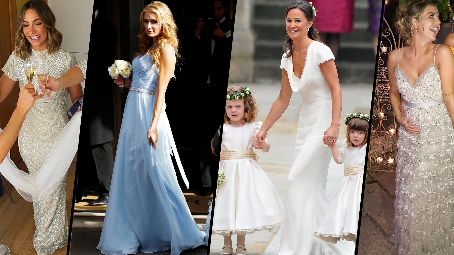 Celebrity bridesmaids including Frankie Bridge, Paris Hilton, Pippa Middleton and Lydia Bright