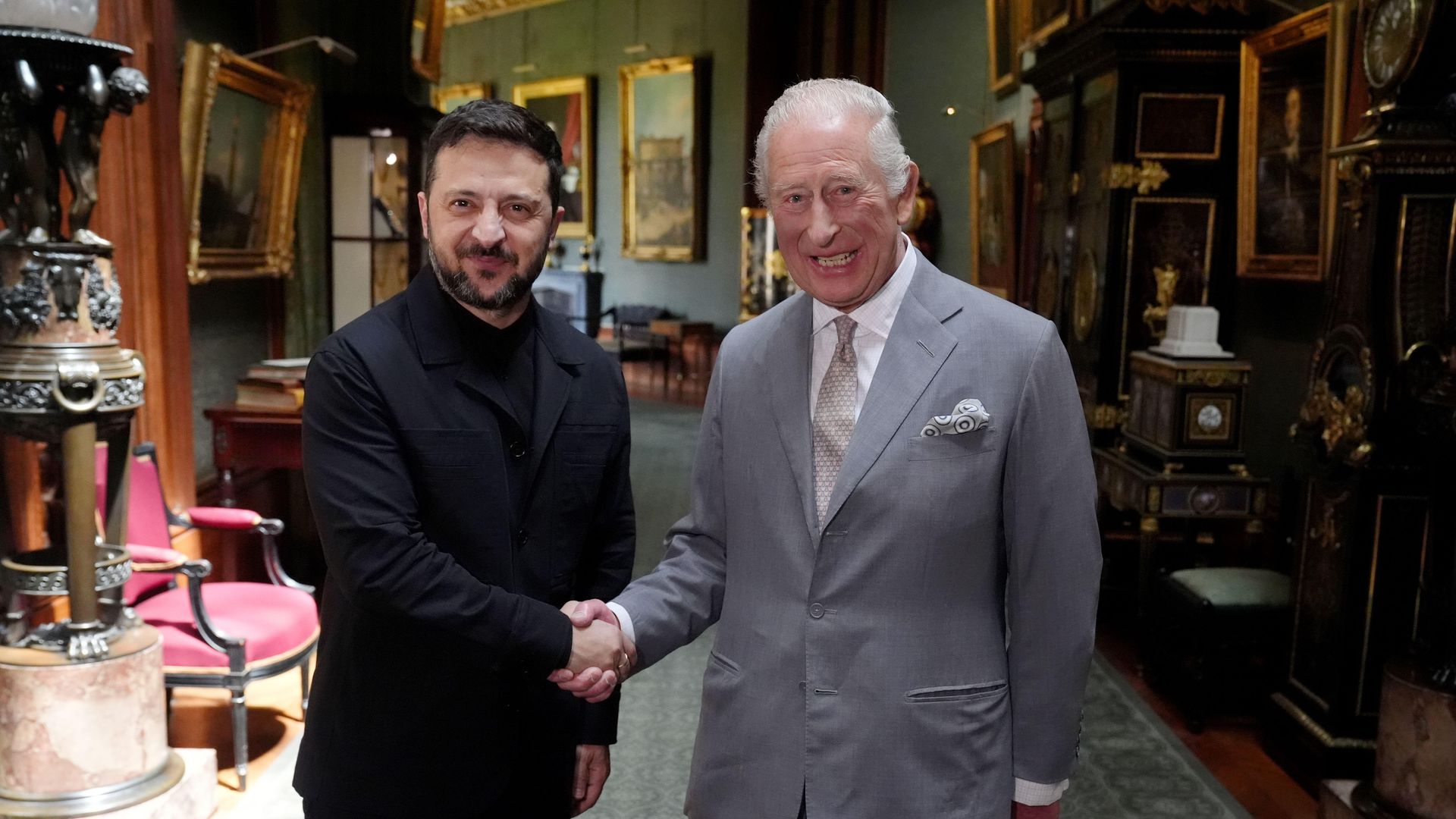 King Charles III holds an audience with Ukrainian President Volodymyr Zelensky at Windsor Castle
