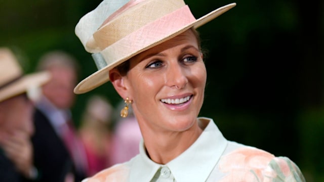 Zara Tindall in a floral green dress and hat