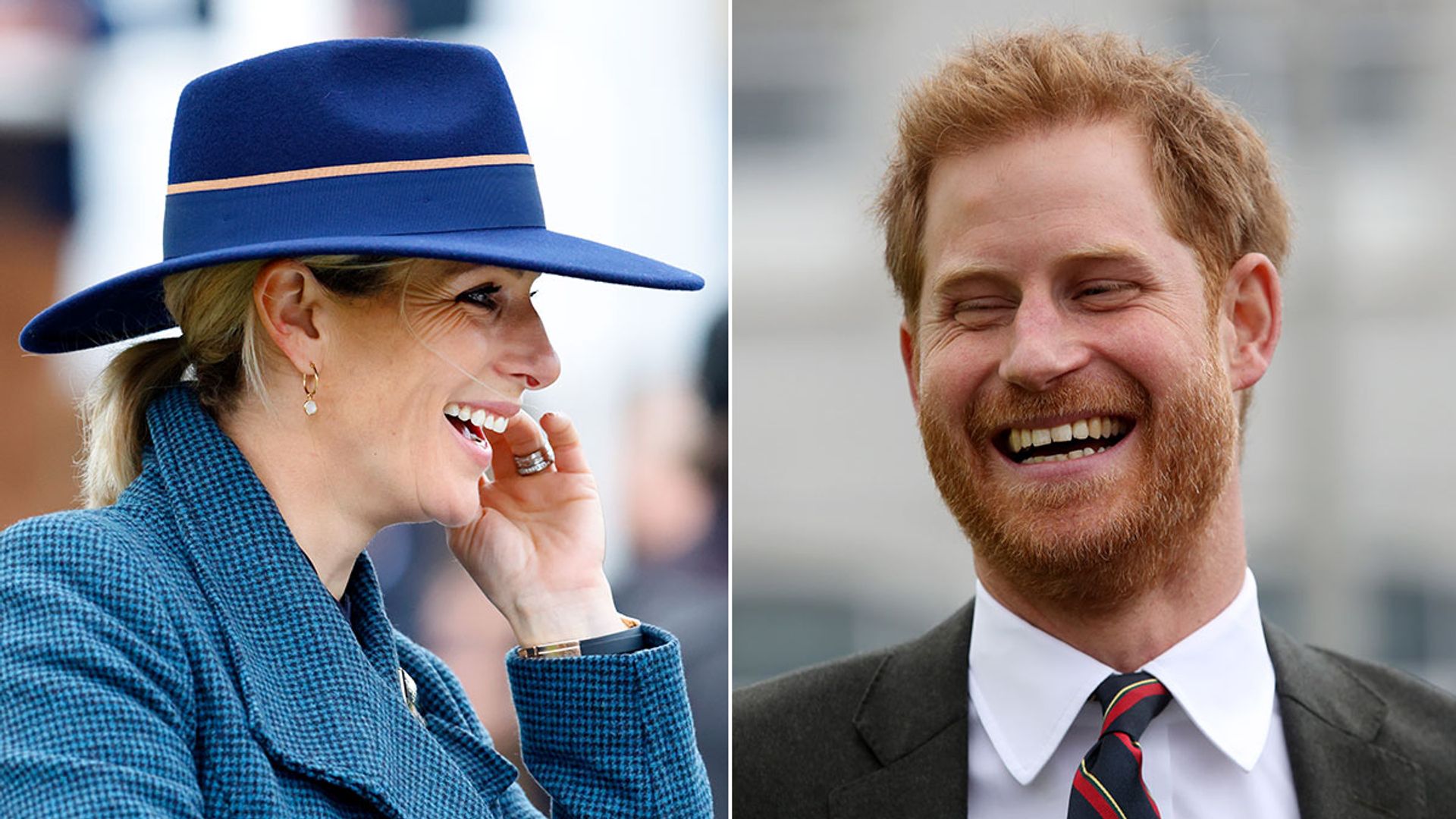 zara tindall and prince harry laughing 