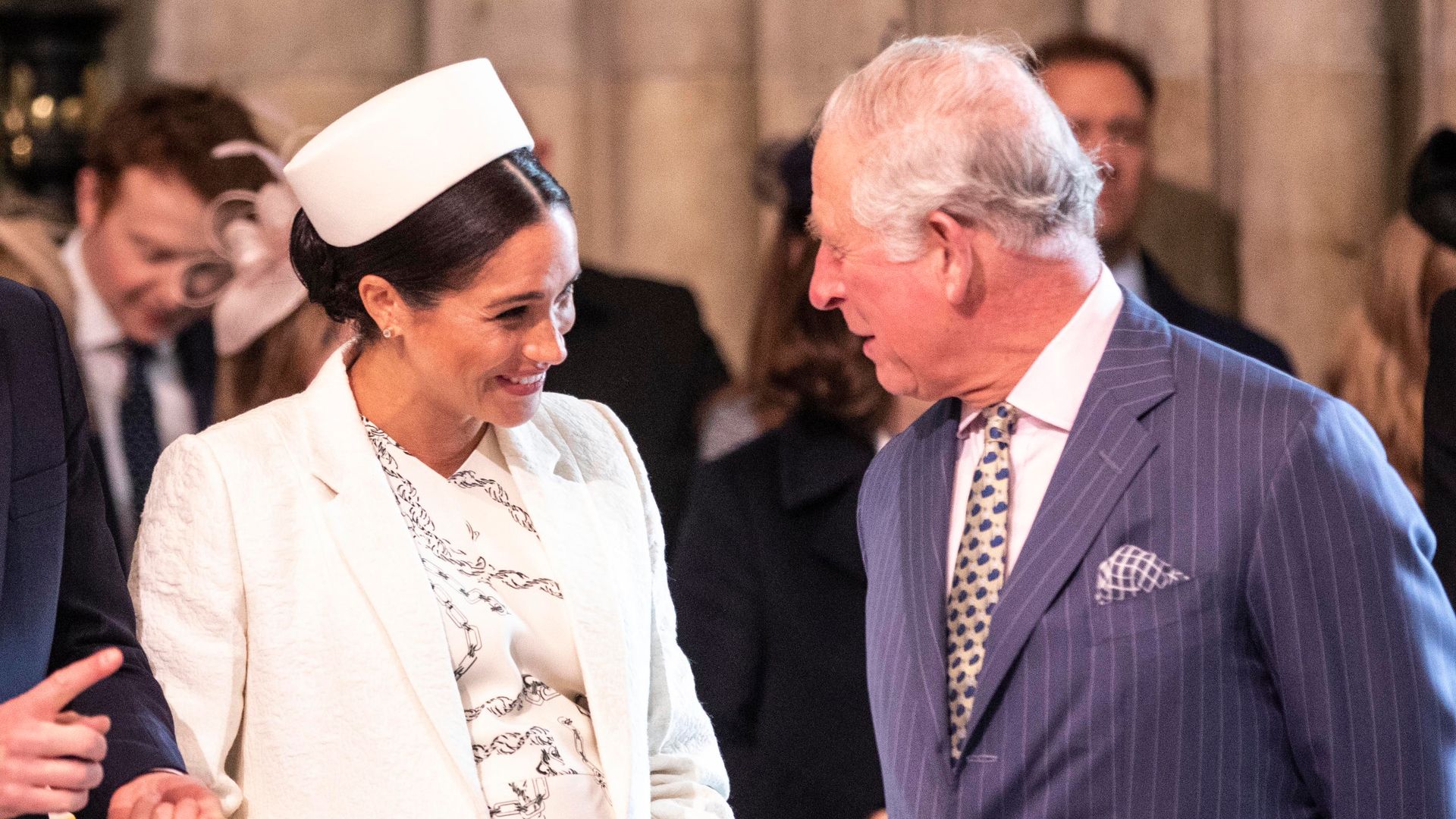 Meghan Markle talks with King Charles