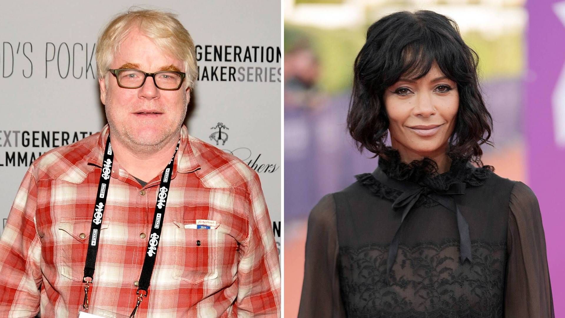 Split image of Philip Seymour Hoffman and Thandiwe Newton