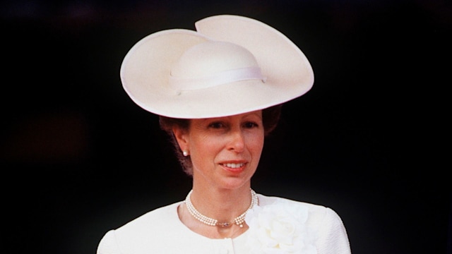 Princess Anne Watching The The Veterans Parade On Vj Day.