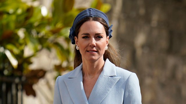 Kate Middleton wearing blue outfit for Easter 2022