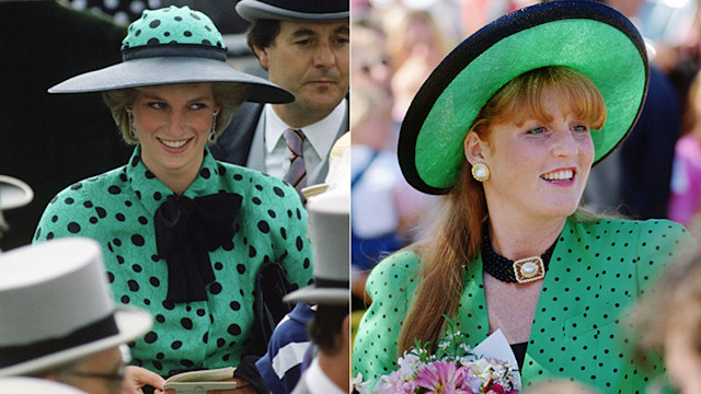 princess diana sarah ferguson green polka dots