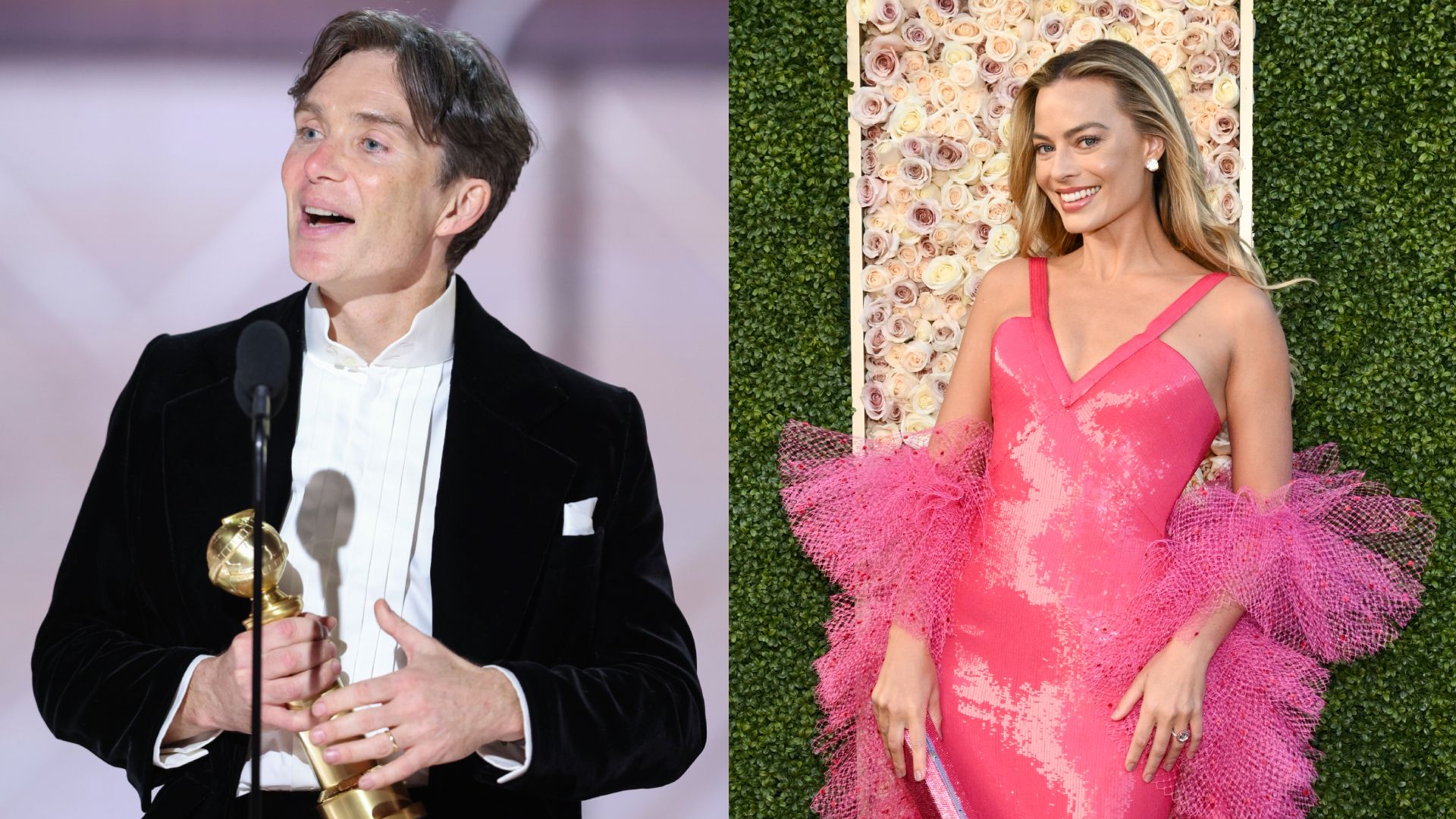 Margot Robbie and Cillian Murphy at the 81st Annual Golden Globe Awards