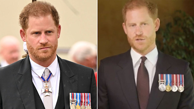 Prince Harry at the coronation and presenting award at Military Times Service Members of the Year