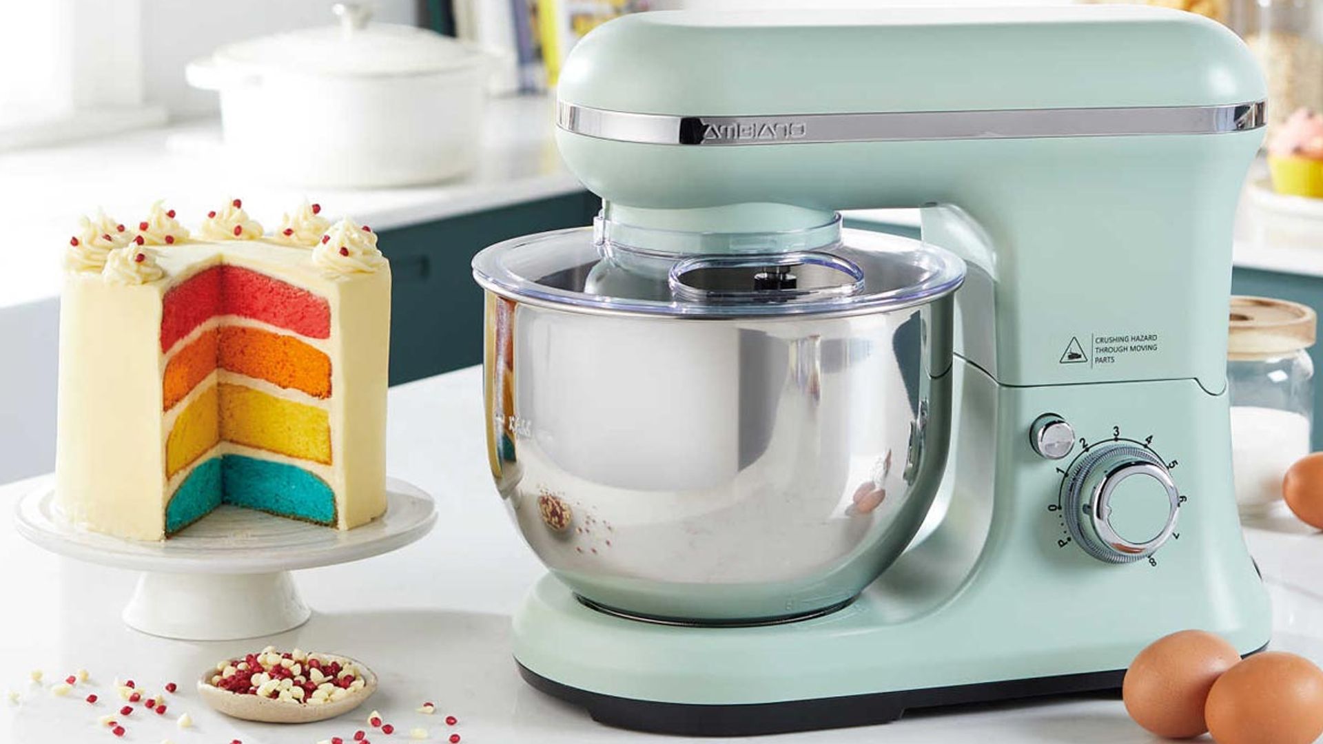 Hand Mixer, Cordless Electric Mixer Safe for Baking (Green)