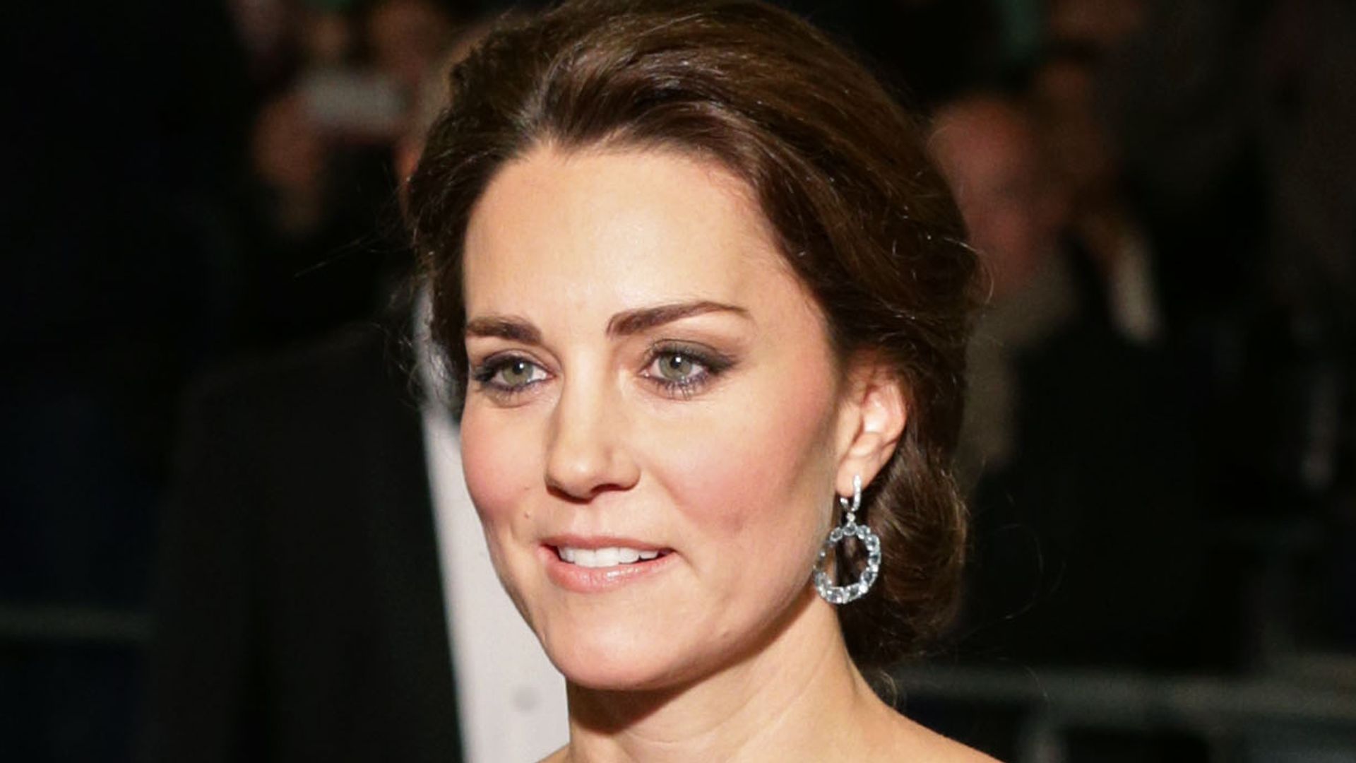 catherine in black lace gown